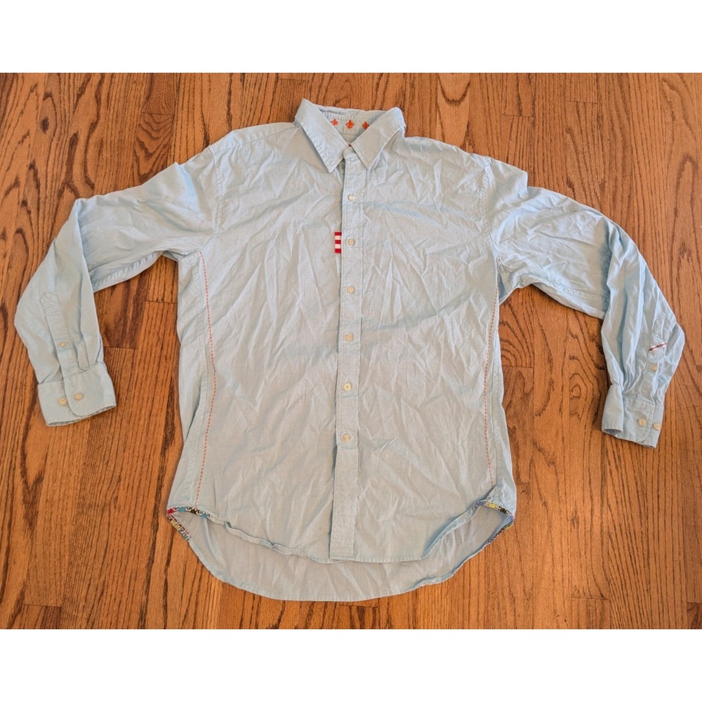 Robert Graham the Freshly Laundered Shirt Men's Large L Blue Solid Button Down